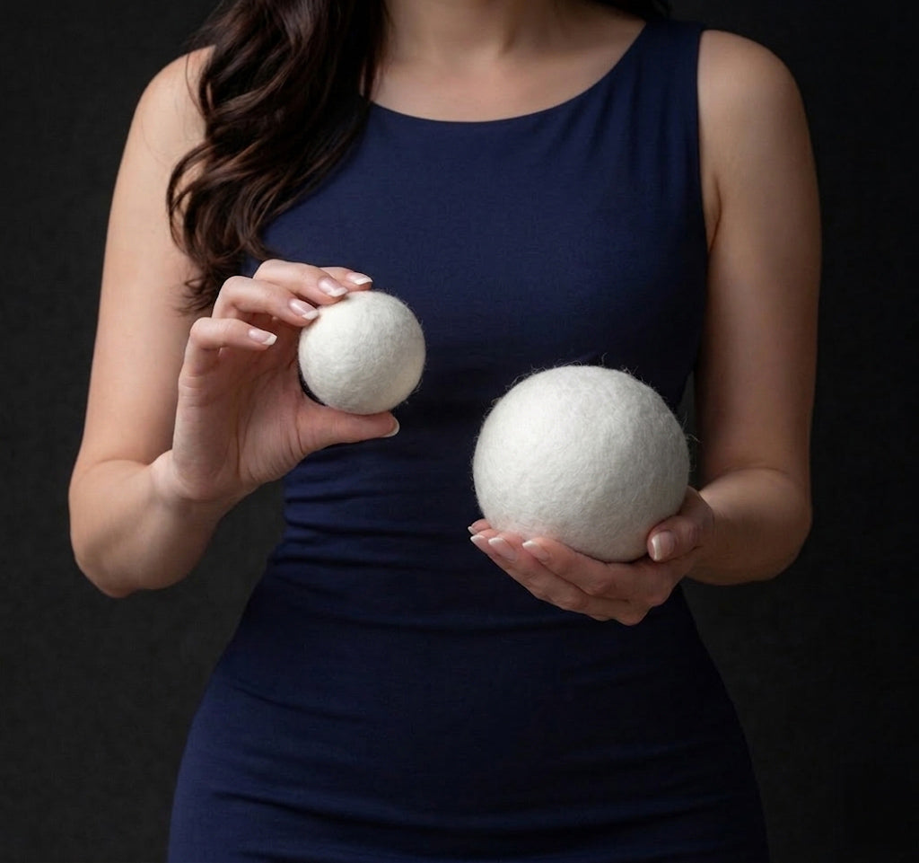 A Big Ball Sack with two XXL wool dryer balls